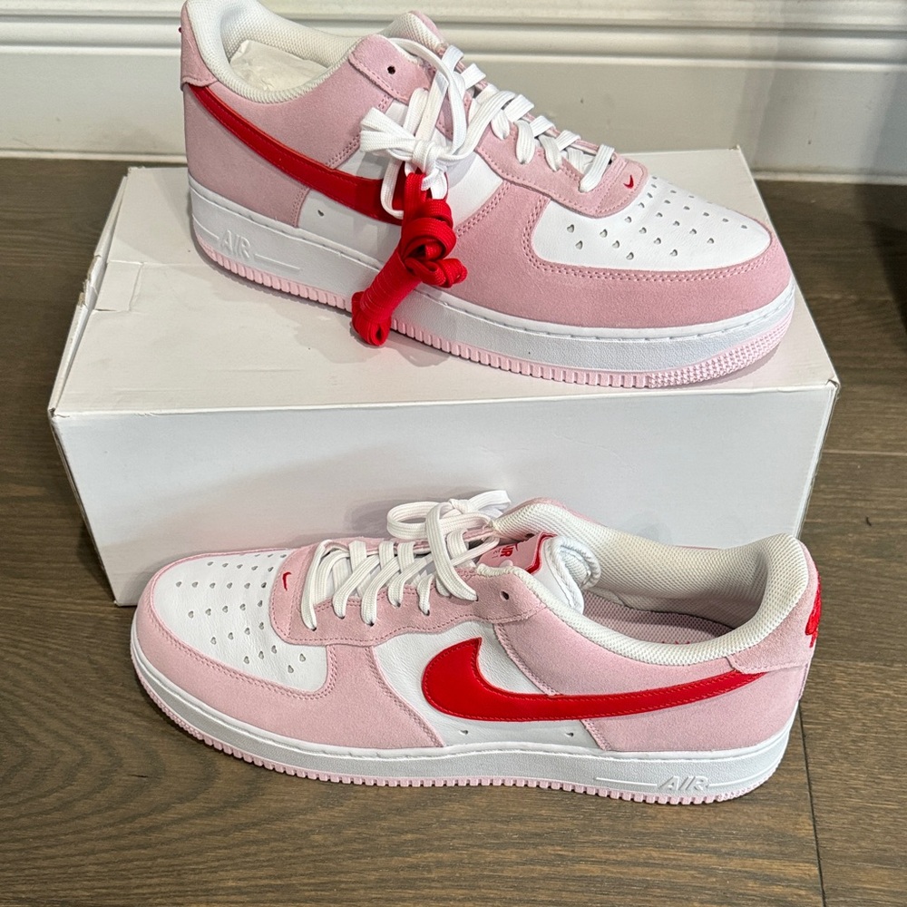 Nike Air Force 1 Pink and Red Shoes